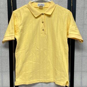 Vintage Sea Palms by Hartwell Toyota Logo Polo Shirt Yellow Pique Knit S